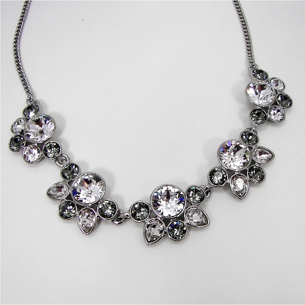 Givenchy Swarovski Crystal Floral Bib Statement Necklace